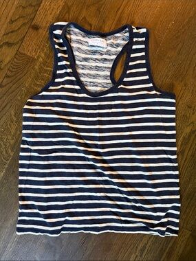 Everlane Navy & White Striped Racerback Tank